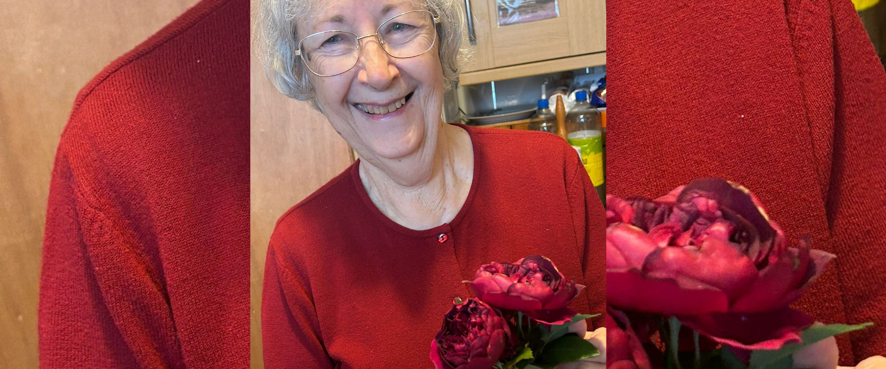 Frances Enjoys a Lovely Day Picking Roses from Her Garden